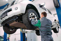 Garage automobile pour équilibrage des roues  